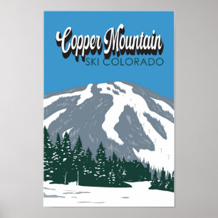 Affiche Station de ski de Copper Mountain Colorado Vintage