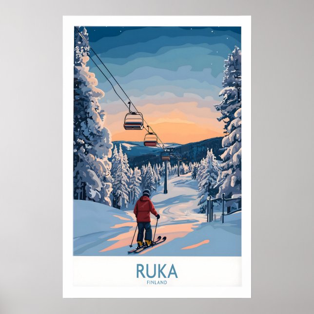Affiche Station de ski de Finlande Art 1 (Devant)