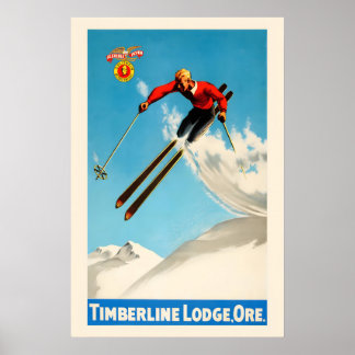 Affiche Station de ski de Lincoln New Hampshire - Style Vi