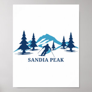Affiche Station de ski de Sandia Peak Nouveau-Mexique Ski