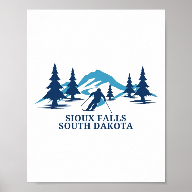 Affiche Station de ski de Sioux Falls South Dakota Ski Res (Devant)