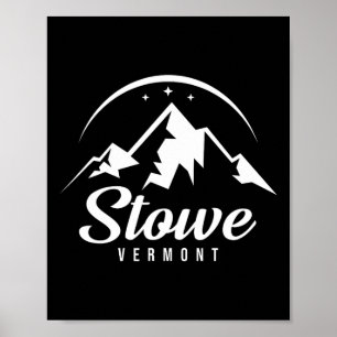 Affiche Station de ski de Stowe Vermont Ski Snowboard