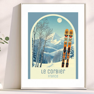 Affiche Station de ski Le Corbier France 
