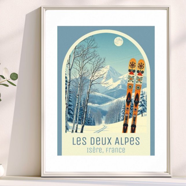 Affiche Station de ski Les Deux Alpes Isère France  (Créateur téléchargé)