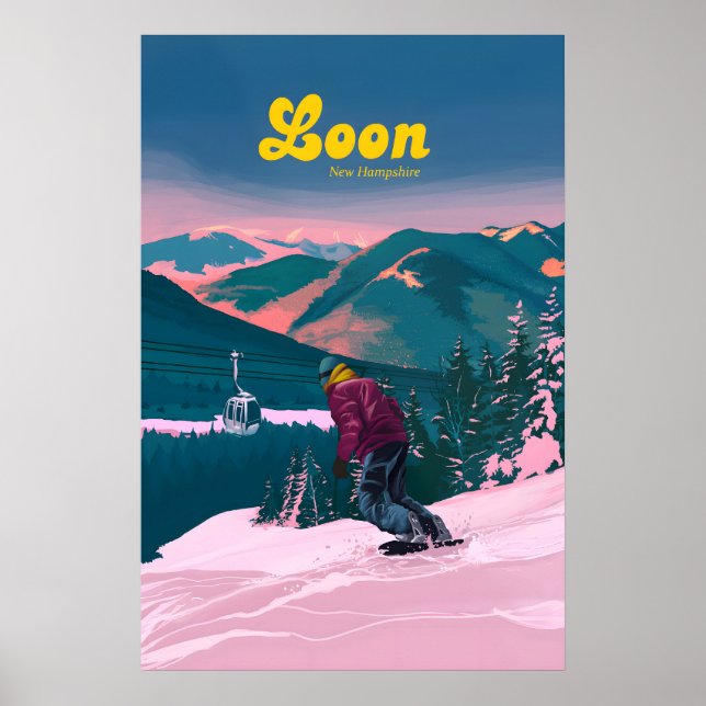 Affiche Station de ski Loon Mountain, New Hampshire (Devant)