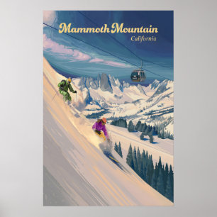 Affiche Station de ski Mammoth Mountain Californie Voyage