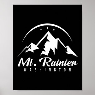 Affiche Station de ski Mount Rainier Washington Ski Snowbo
