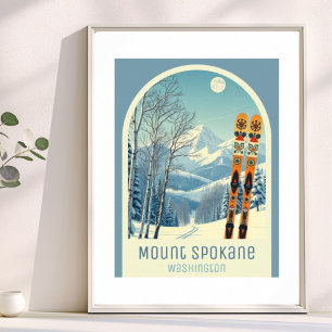 Affiche Station de ski Mount Spokane Washington