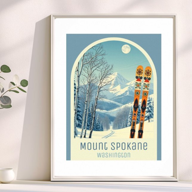 Affiche Station de ski Mount Spokane Washington  (Créateur téléchargé)