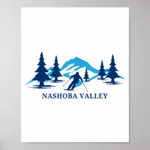 Affiche station de ski nashoba valley massachusetts ski