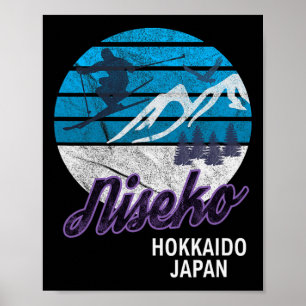 Affiche Station de ski Niseko Hokkaido Island Japon Snowbo