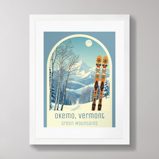 Affiche station de ski Okemo Vermont montagne (Créateur téléchargé)