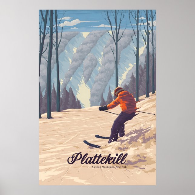 Affiche Station de ski Plattekill Catskill Mountains NY US (Devant)