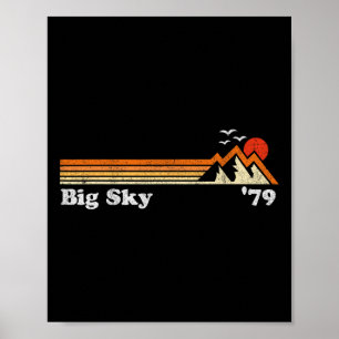 Affiche Station de ski Retro Big Sky Station de ski Colora