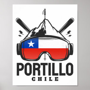 Affiche Station de ski rétro de Portillo Chili