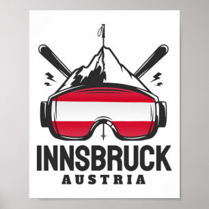 Affiche Station de ski rétro d'Innsbruck Autriche