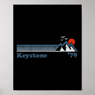 Affiche Station de ski Retro Keystone Ski de snowboard Col