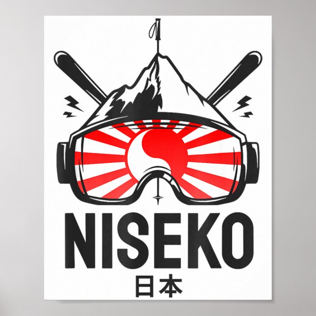 Affiche Station de ski rétro Niseko japon  (Devant)