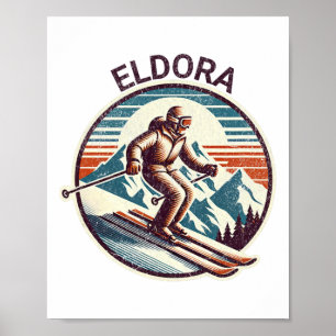 Affiche Station de ski Retro Vintage Eldora Colorado Stati