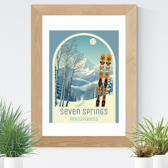 Affiche Station de ski Seven Springs Pennsylvanie  (Créateur téléchargé)