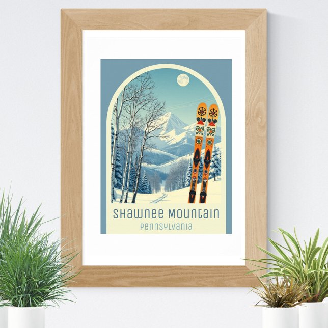Affiche Station de ski Shawnee Mountain Pennsylvanie  (Créateur téléchargé)