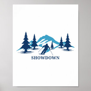 Affiche Station de ski Showdown Montana Ski Slalom