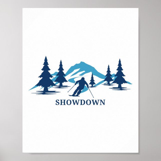 Affiche Station de ski Showdown Montana Ski Slalom  (Devant)