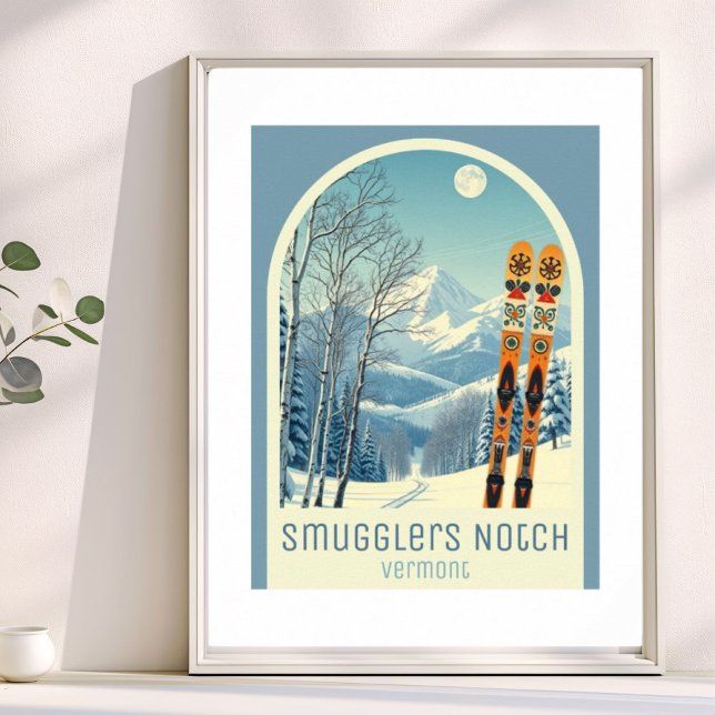 Affiche Station de ski Smugglers Notch Vermont  (Créateur téléchargé)