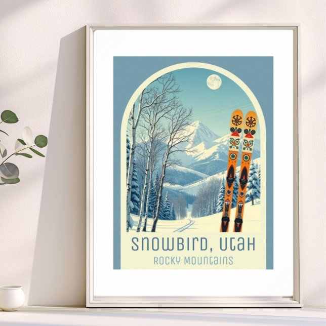 Affiche Station de ski Snowbird Utah montagnes rocheuses (Créateur téléchargé)
