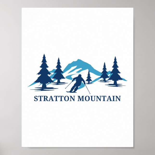 Affiche Station de ski Stratton Mountain Vermont Ski Skiur (Devant)