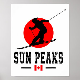 Affiche Station de ski Sun Peaks Canada Montagnes Rocheuse