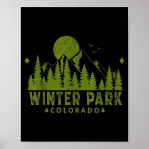Affiche Station de ski vintage hiver park colorado co mont