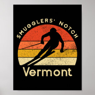 Affiche Station de ski vintage Smugglers' Notch Vermont Mo