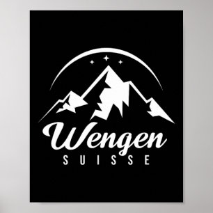 Affiche Station de ski Wengen Suisse Ski Snowboard