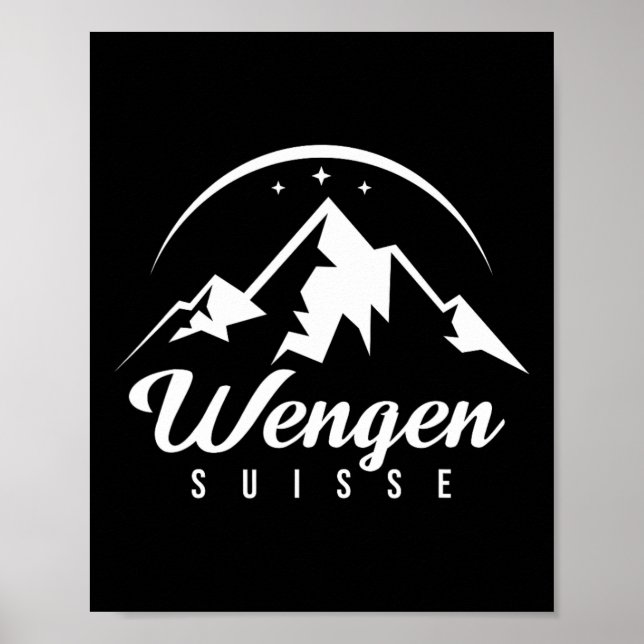 Affiche Station de ski Wengen Suisse Ski Snowboard (Devant)