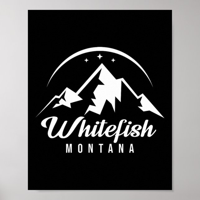 Affiche Station de ski Whitefish Montana Ski Snowboard (Devant)