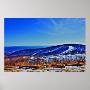 Affiche Station de ski Wintergreen Virginia Mountain en hi