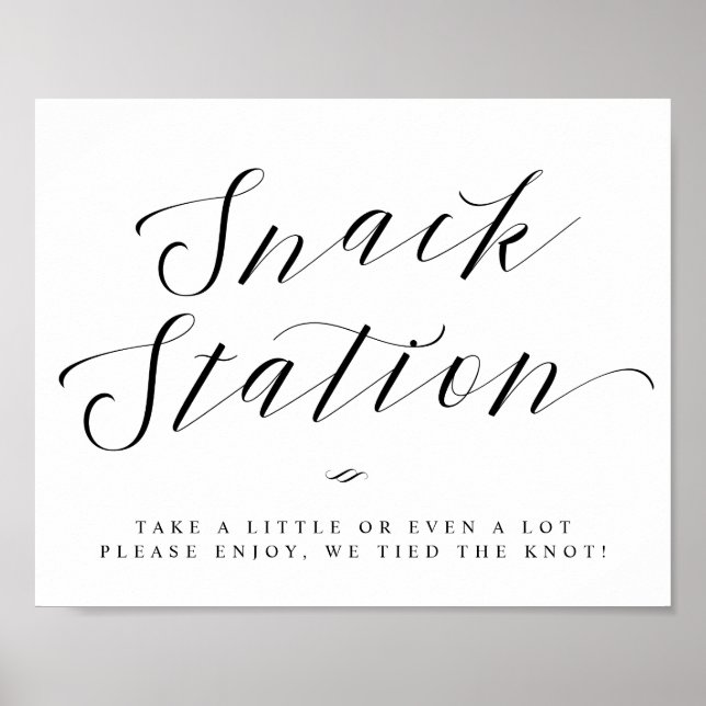 Affiche Station de Snack Chic Salle de Réception de Mariag (Devant)