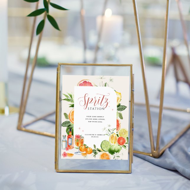 Affiche Station de Spritz | Boisson Signature de Mariage (Créateur téléchargé)