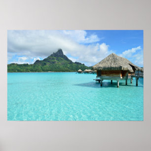 Affiche Station de vacances d'Overwater sur l'affiche de