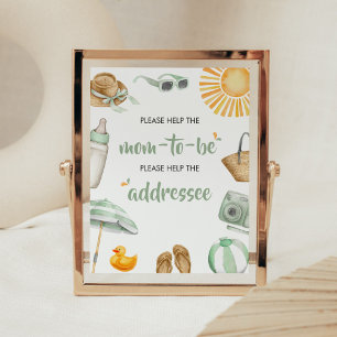 Affiche Station d'enveloppe de Baby shower à éclaboussures