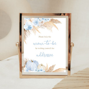 Affiche Station d'enveloppe de Baby shower Citrouille Boho