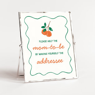 Affiche Station d'enveloppe de Baby shower Citrus Little C
