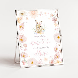 Affiche Station d'enveloppe de Baby shower de lapin Somebu
