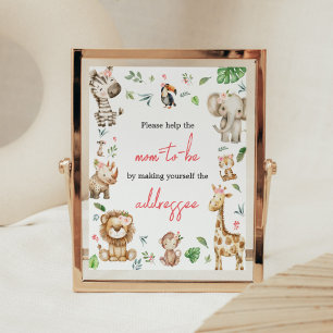 Affiche Station d'enveloppe de Baby shower de Safari Girl 