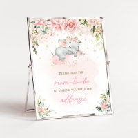 Station d'enveloppe de Baby shower d'éléphant rose