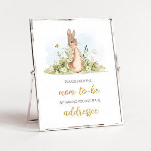 Affiche Station d'enveloppe de Baby shower Peter Rabbit