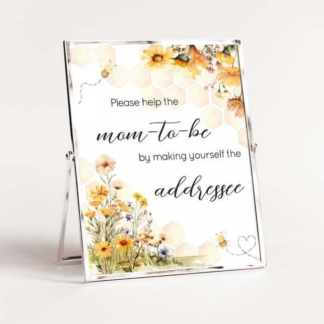 Affiche Station d'enveloppe de miel de tournesol (Sunflower Little Honey Baby Shower Envelope Station Sign)
