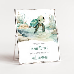 Affiche Station d'enveloppe du Baby shower de la tortue de