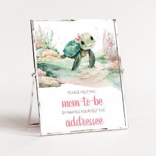 Affiche Station d'enveloppe du Baby shower de tortue de me